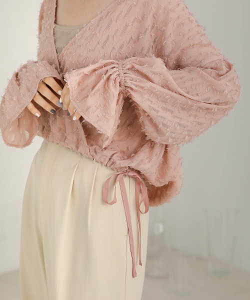 Bab(バブ)の「前後2WAYジャガードブラウス(シャツ/ブラウス・レディース・ブラック/ピンク/ホワイト系その他・M)」の21枚目の写真