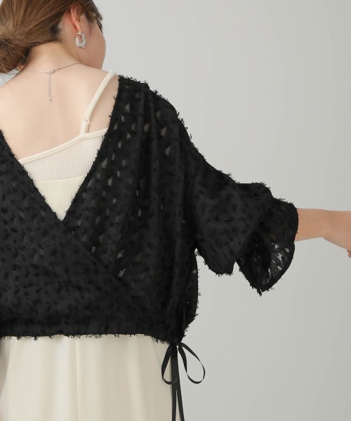 Bab(バブ)の「前後2WAYジャガードブラウス(シャツ/ブラウス・レディース・ブラック/ピンク/ホワイト系その他・M)」の4枚目の写真