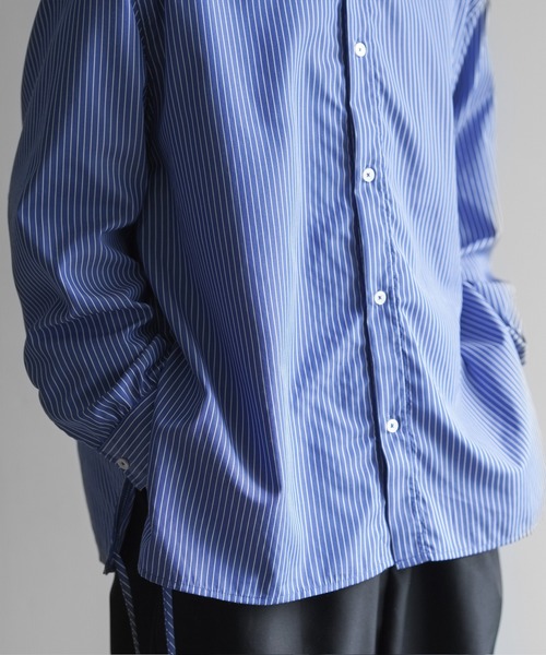 LILL（リル）の「サイドコードストライプシャツ（シャツ/ブラウス・メンズ・ホワイト/ブルー/ブラック・S/M/L）」の18枚目の写真