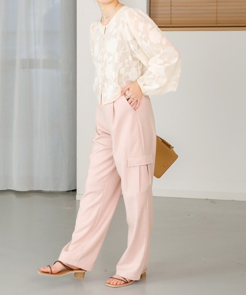 Bab（バブ）の「シアーフラワージャガードブラウス（シャツ/ブラウス・レディース・グリーン/ライトグレー/ホワイト系その他・M）」の8枚目の写真