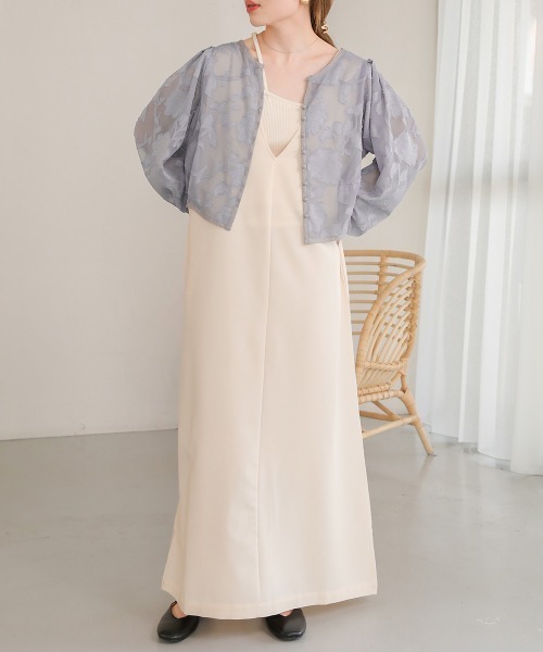 Bab（バブ）の「シアーフラワージャガードブラウス（シャツ/ブラウス・レディース・グリーン/ライトグレー/ホワイト系その他・M）」の9枚目の写真