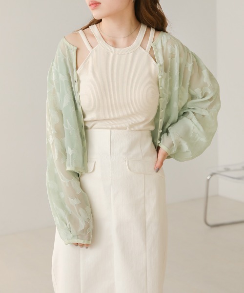 Bab（バブ）の「シアーフラワージャガードブラウス（シャツ/ブラウス・レディース・グリーン/ライトグレー/ホワイト系その他・M）」の17枚目の写真