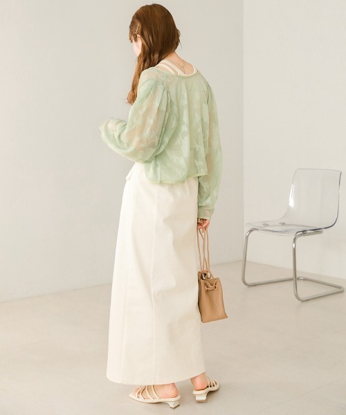 Bab（バブ）の「シアーフラワージャガードブラウス（シャツ/ブラウス・レディース・グリーン/ライトグレー/ホワイト系その他・M）」の14枚目の写真