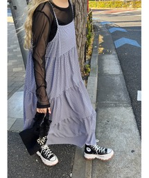 WC | ギンガムティアードロングキャミワンピース(ワンピース)