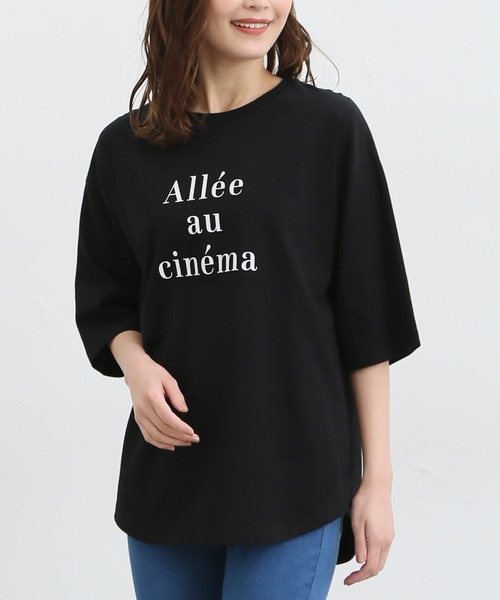 Honeys(ハニーズ)の「ロゴプリントTシャツ(Tシャツ/カットソー・レディース・オートミール/ブルー/ネイビー/ブラック/ホワイト・L/LL/S/M)」の3枚目の写真