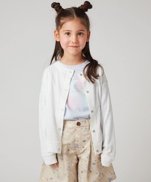 a.v.v（アーヴェヴェ）の「[100-130]【UVケア】ボーダージャガードカーディガン（カーディガン/ボレロ・キッズ・ライトパープル/ライトブルー/ホワイト・100/120/130/110）」の14枚目の写真