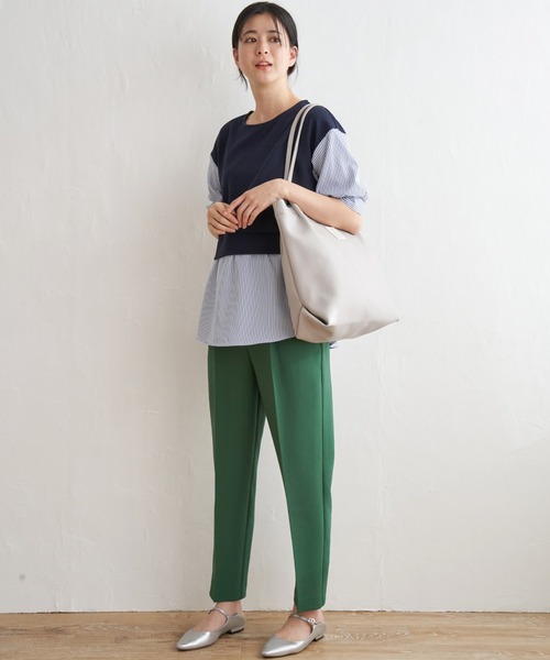 ikka(イッカ)の「【親子コーデ】カットミラノベストレイヤードプルオーバー(Tシャツ/カットソー・レディース・ベージュ/グリーン/ブラック/ネイビー・S/L/M)」の17枚目の写真
