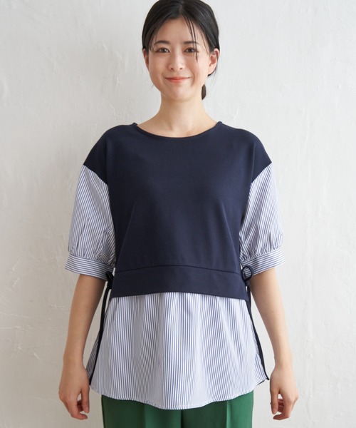 ikka(イッカ)の「【親子コーデ】カットミラノベストレイヤードプルオーバー(Tシャツ/カットソー・レディース・ベージュ/グリーン/ブラック/ネイビー・S/L/M)」の20枚目の写真