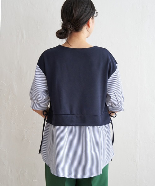 ikka(イッカ)の「【親子コーデ】カットミラノベストレイヤードプルオーバー(Tシャツ/カットソー・レディース・ベージュ/グリーン/ブラック/ネイビー・S/L/M)」の16枚目の写真