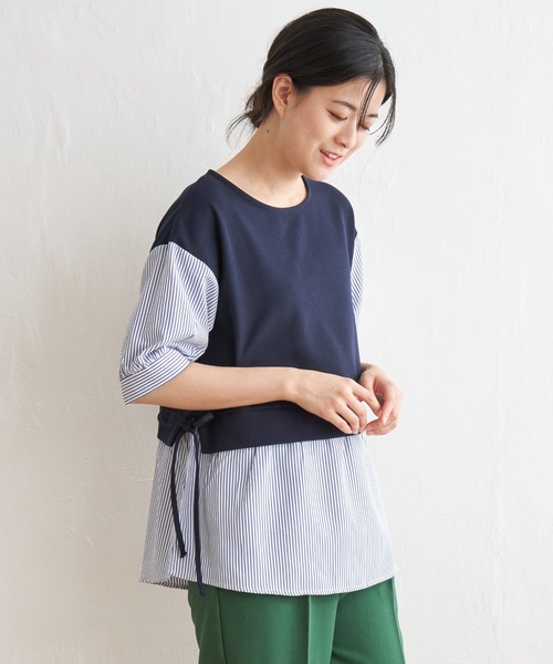 ikka(イッカ)の「【親子コーデ】カットミラノベストレイヤードプルオーバー(Tシャツ/カットソー・レディース・ベージュ/グリーン/ブラック/ネイビー・S/L/M)」の22枚目の写真