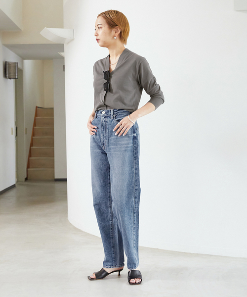 VERMEIL par iena（ヴェルメイユパーイエナ）の「【NEEDBY/二―ドバイ】HERITAGE 80's tony（デニムパンツ・レディース・ネイビー/チャコールグレー・28/27/26）」の3枚目の写真