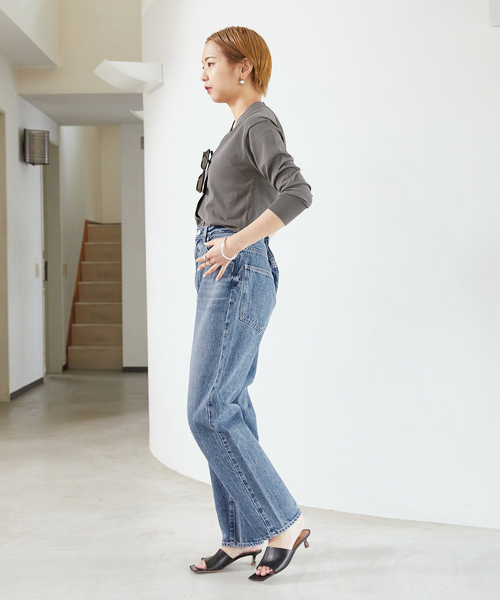 VERMEIL par iena（ヴェルメイユパーイエナ）の「【NEEDBY/二―ドバイ】HERITAGE 80's tony（デニムパンツ・レディース・ネイビー/チャコールグレー・28/27/26）」の4枚目の写真