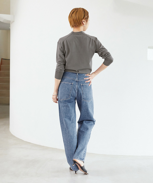 VERMEIL par iena（ヴェルメイユパーイエナ）の「【NEEDBY/二―ドバイ】HERITAGE 80's tony（デニムパンツ・レディース・ネイビー/チャコールグレー・28/27/26）」の5枚目の写真