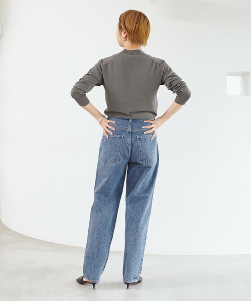 VERMEIL par iena（ヴェルメイユパーイエナ）の「【NEEDBY/二―ドバイ】HERITAGE 80's tony（デニムパンツ・レディース・ネイビー/チャコールグレー・28/27/26）」の6枚目の写真