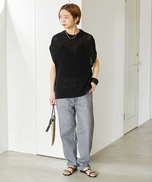 VERMEIL par iena（ヴェルメイユパーイエナ）の「【NEEDBY/二―ドバイ】HERITAGE 80's tony（デニムパンツ・レディース・ネイビー/チャコールグレー・28/27/26）」の20枚目の写真