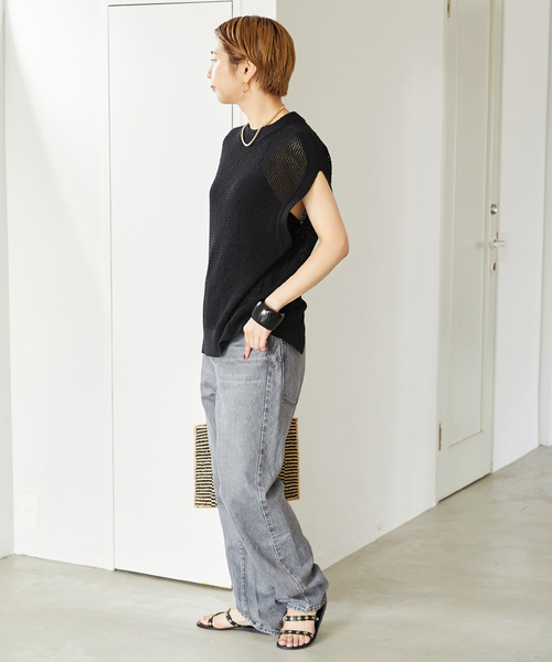 VERMEIL par iena（ヴェルメイユパーイエナ）の「【NEEDBY/二―ドバイ】HERITAGE 80's tony（デニムパンツ・レディース・ネイビー/チャコールグレー・28/27/26）」の21枚目の写真