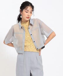 Ray BEAMS | Ray BEAMS / オーガンジー ショート シャツ(シャツ/ブラウス)