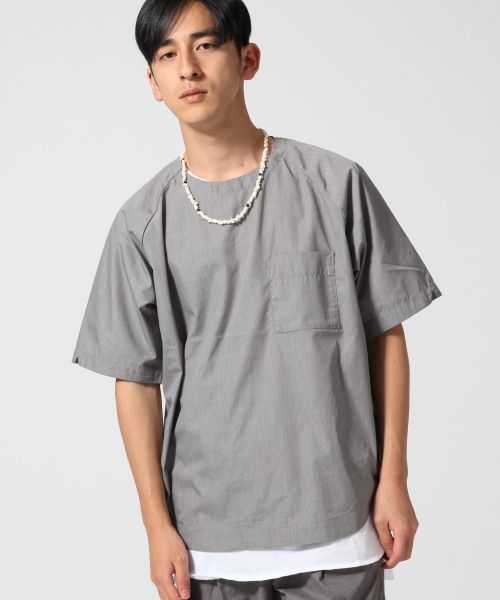 RAGEBLUE(レイジブルー)の「プルオーバーZIPシャツ半袖/564682(シャツ/ブラウス・メンズ・ライトブルー/ホワイト/グレー/ネイビー/オフホワイト・MEDIUM/LARGE)」の4枚目の写真