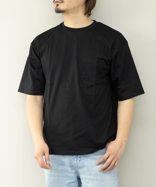 STYLEBLOCK(スタイルブロック)の「冷感加工天竺ポケット付BIGTシャツ(Tシャツ/カットソー・メンズ・ブラック/イエロー/チャコール/グリーン/グレー系その他/オレンジ/ブルー系その他/ホワイト・M/L/LL)」の3枚目の写真