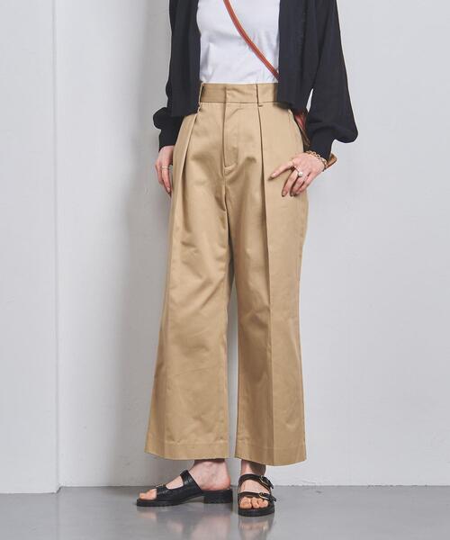 UNITED ARROWS(ユナイテッドアローズ)の「チノ タック ワイドパンツ(チノパンツ・レディース・ホワイト/ベージュ・34/36/38)」の2枚目の写真