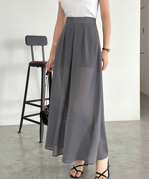 ECLIN(エクラン)の「シアーワイドパンツ(その他パンツ・レディース・ブラック/チャコールグレー/ベージュ/ネイビー/ブラウン・S/M)」の11枚目の写真