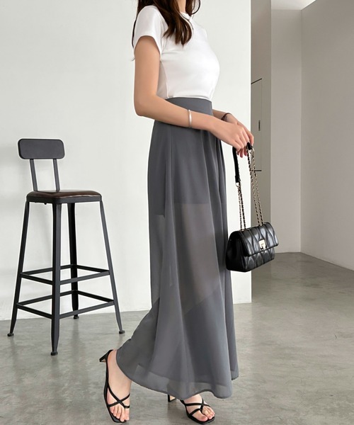 ECLIN(エクラン)の「シアーワイドパンツ(その他パンツ・レディース・ブラック/チャコールグレー/ベージュ/ネイビー/ブラウン・S/M)」の12枚目の写真