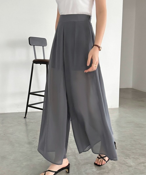 ECLIN(エクラン)の「シアーワイドパンツ(その他パンツ・レディース・ブラック/チャコールグレー/ベージュ/ネイビー/ブラウン・S/M)」の13枚目の写真