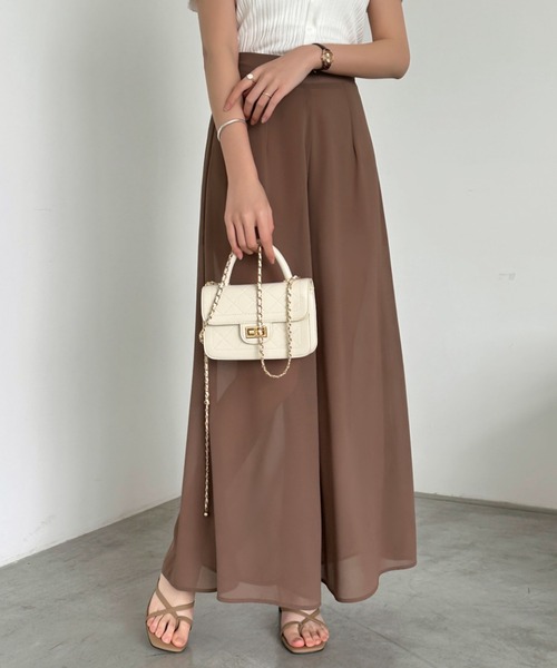 ECLIN(エクラン)の「シアーワイドパンツ(その他パンツ・レディース・ブラック/チャコールグレー/ベージュ/ネイビー/ブラウン・S/M)」の14枚目の写真