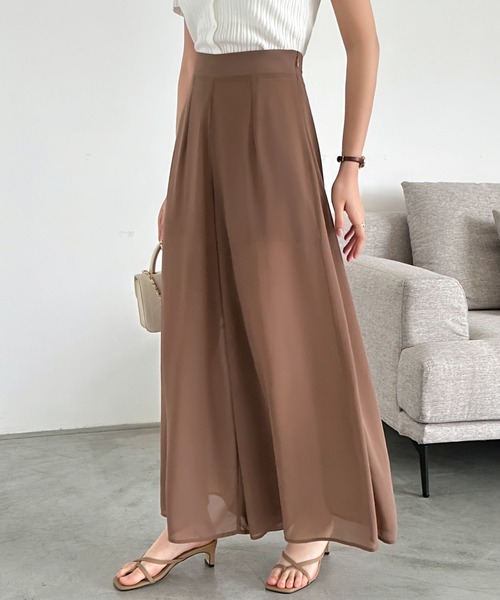 ECLIN(エクラン)の「シアーワイドパンツ(その他パンツ・レディース・ブラック/チャコールグレー/ベージュ/ネイビー/ブラウン・S/M)」の16枚目の写真