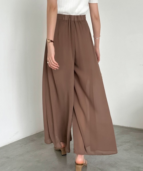 ECLIN(エクラン)の「シアーワイドパンツ(その他パンツ・レディース・ブラック/チャコールグレー/ベージュ/ネイビー/ブラウン・S/M)」の17枚目の写真