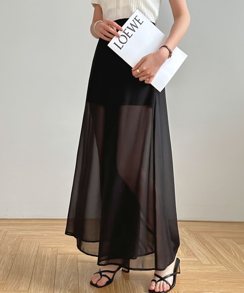 ECLIN(エクラン)の「シアーワイドパンツ(その他パンツ・レディース・ブラック/チャコールグレー/ベージュ/ネイビー/ブラウン・S/M)」の8枚目の写真