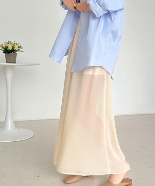 ECLIN(エクラン)の「シアーワイドパンツ(その他パンツ・レディース・ブラック/チャコールグレー/ベージュ/ネイビー/ブラウン・S/M)」の21枚目の写真