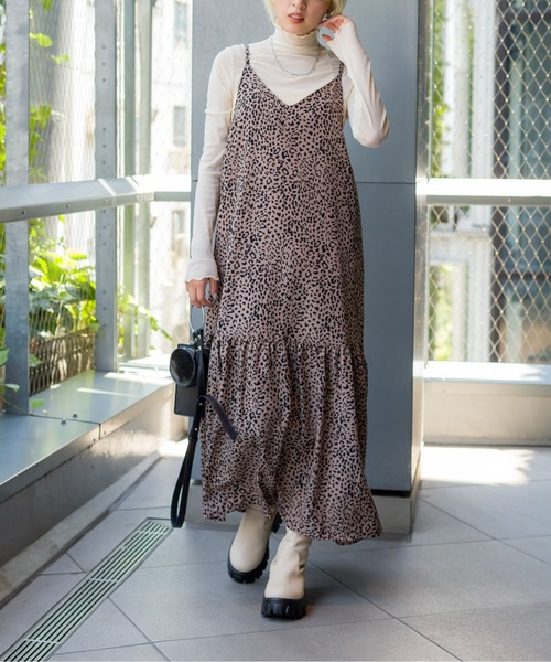 ME✱RS マーズ ヒョウ柄 薔薇キャミソールワンピース♡美品♡ ME✱RS マーズ ヒョウ柄 薔薇キャミソールワンピース♡美品♡