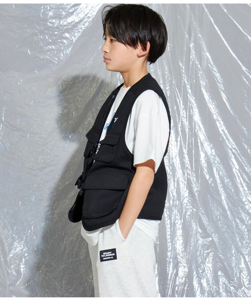 ANAP GｉRL（アナップガール）の「R+Sユーティーリティベスト（ベスト・キッズ・ブラック/ホワイト・M/S）」の6枚目の写真