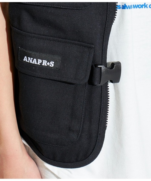 ANAP GｉRL（アナップガール）の「R+Sユーティーリティベスト（ベスト・キッズ・ブラック/ホワイト・M/S）」の14枚目の写真