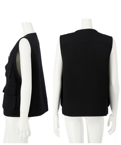 ANAP GｉRL（アナップガール）の「R+Sユーティーリティベスト（ベスト・キッズ・ブラック/ホワイト・M/S）」の10枚目の写真