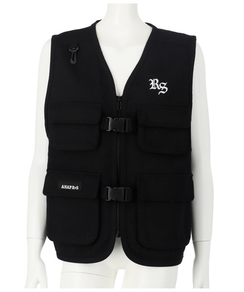 ANAP GｉRL（アナップガール）の「R+Sユーティーリティベスト（ベスト・キッズ・ブラック/ホワイト・M/S）」の12枚目の写真