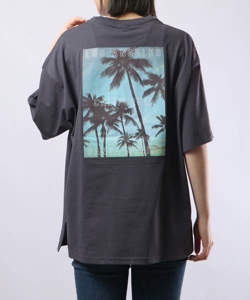 spiritoso（スピリトーゾ）の「spiritoso カルフォルニア バックプリントTシャツ  半袖（Tシャツ/カットソー・レディース・サックスブルー/スミクロ/ラベンダー/ホワイト・F）」の16枚目の写真