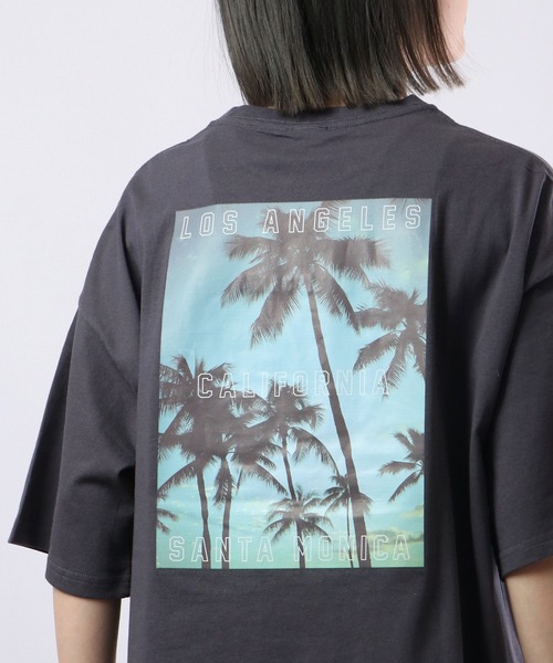 spiritoso（スピリトーゾ）の「spiritoso カルフォルニア バックプリントTシャツ  半袖（Tシャツ/カットソー・レディース・サックスブルー/スミクロ/ラベンダー/ホワイト・F）」の17枚目の写真