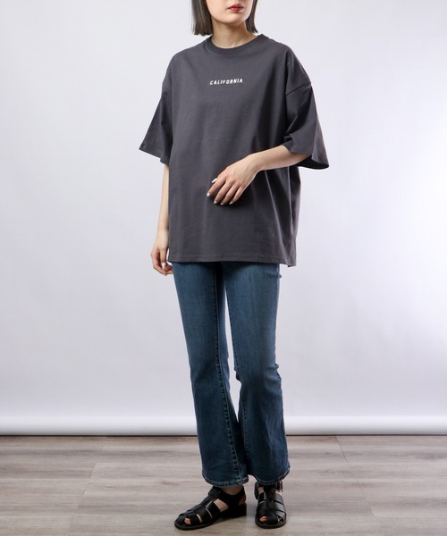spiritoso（スピリトーゾ）の「spiritoso カルフォルニア バックプリントTシャツ  半袖（Tシャツ/カットソー・レディース・サックスブルー/スミクロ/ラベンダー/ホワイト・F）」の18枚目の写真