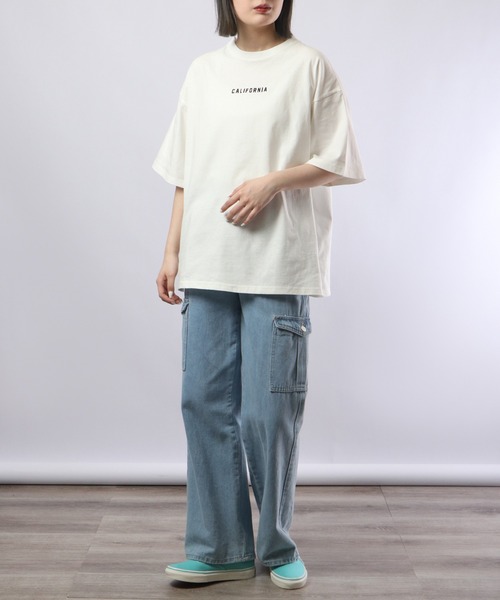 spiritoso（スピリトーゾ）の「spiritoso カルフォルニア バックプリントTシャツ  半袖（Tシャツ/カットソー・レディース・サックスブルー/スミクロ/ラベンダー/ホワイト・F）」の8枚目の写真