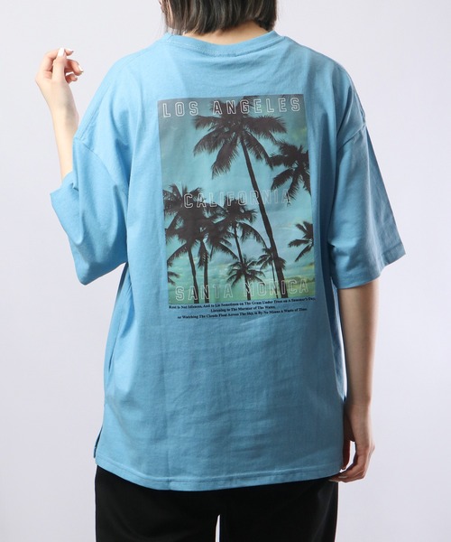 spiritoso（スピリトーゾ）の「spiritoso カルフォルニア バックプリントTシャツ  半袖（Tシャツ/カットソー・レディース・サックスブルー/スミクロ/ラベンダー/ホワイト・F）」の22枚目の写真