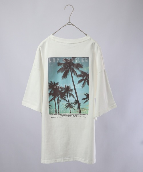 spiritoso（スピリトーゾ）の「spiritoso カルフォルニア バックプリントTシャツ  半袖（Tシャツ/カットソー・レディース・サックスブルー/スミクロ/ラベンダー/ホワイト・F）」の6枚目の写真