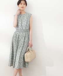 N.(N. Natural Beauty Basic) | 【S Size Line】◆小花柄ウエストシャーリングノースリーブワンピース(ワンピース)