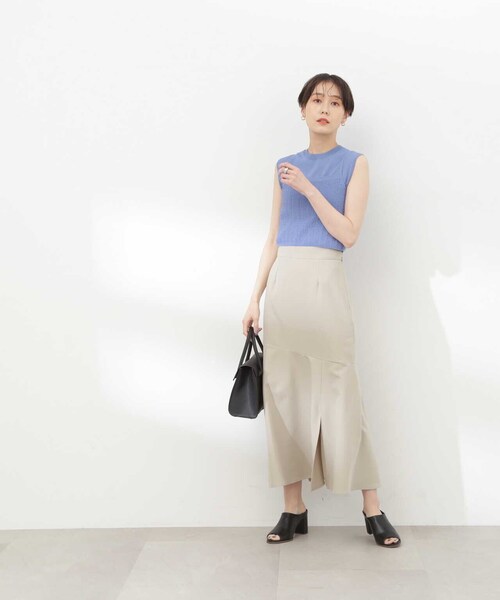 N.（N. Natural Beauty Basic）（エヌエヌナチュラルビューティーベーシック）の「【S Size Line】◆スリットマーメイドスカート（スカート・レディース・チャコール/オフホワイト・SMALL/MEDIUM）」の20枚目の写真