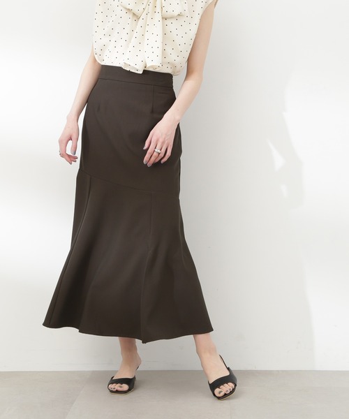 N.（N. Natural Beauty Basic）（エヌエヌナチュラルビューティーベーシック）の「【S Size Line】◆スリットマーメイドスカート（スカート・レディース・チャコール/オフホワイト・SMALL/MEDIUM）」の2枚目の写真