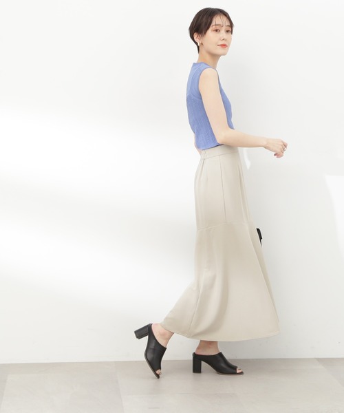 N.（N. Natural Beauty Basic）（エヌエヌナチュラルビューティーベーシック）の「【S Size Line】◆スリットマーメイドスカート（スカート・レディース・チャコール/オフホワイト・SMALL/MEDIUM）」の11枚目の写真