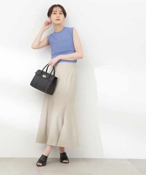 N.（N. Natural Beauty Basic）（エヌエヌナチュラルビューティーベーシック）の「【S Size Line】◆スリットマーメイドスカート（スカート・レディース・チャコール/オフホワイト・SMALL/MEDIUM）」の13枚目の写真