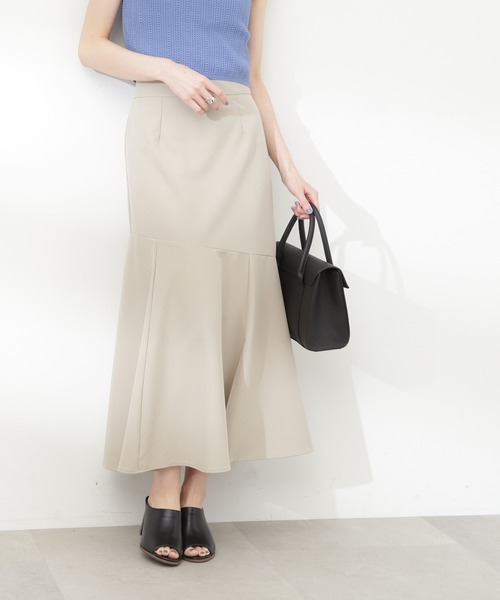 N.（N. Natural Beauty Basic）（エヌエヌナチュラルビューティーベーシック）の「【S Size Line】◆スリットマーメイドスカート（スカート・レディース・チャコール/オフホワイト・SMALL/MEDIUM）」の5枚目の写真