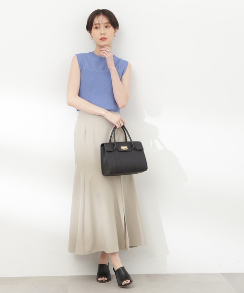N.（N. Natural Beauty Basic）（エヌエヌナチュラルビューティーベーシック）の「【S Size Line】◆スリットマーメイドスカート（スカート・レディース・チャコール/オフホワイト・SMALL/MEDIUM）」の9枚目の写真